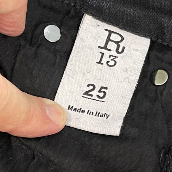 R13 Low Skinny Black Jeans. Size 25. - Picture 8 of 11
